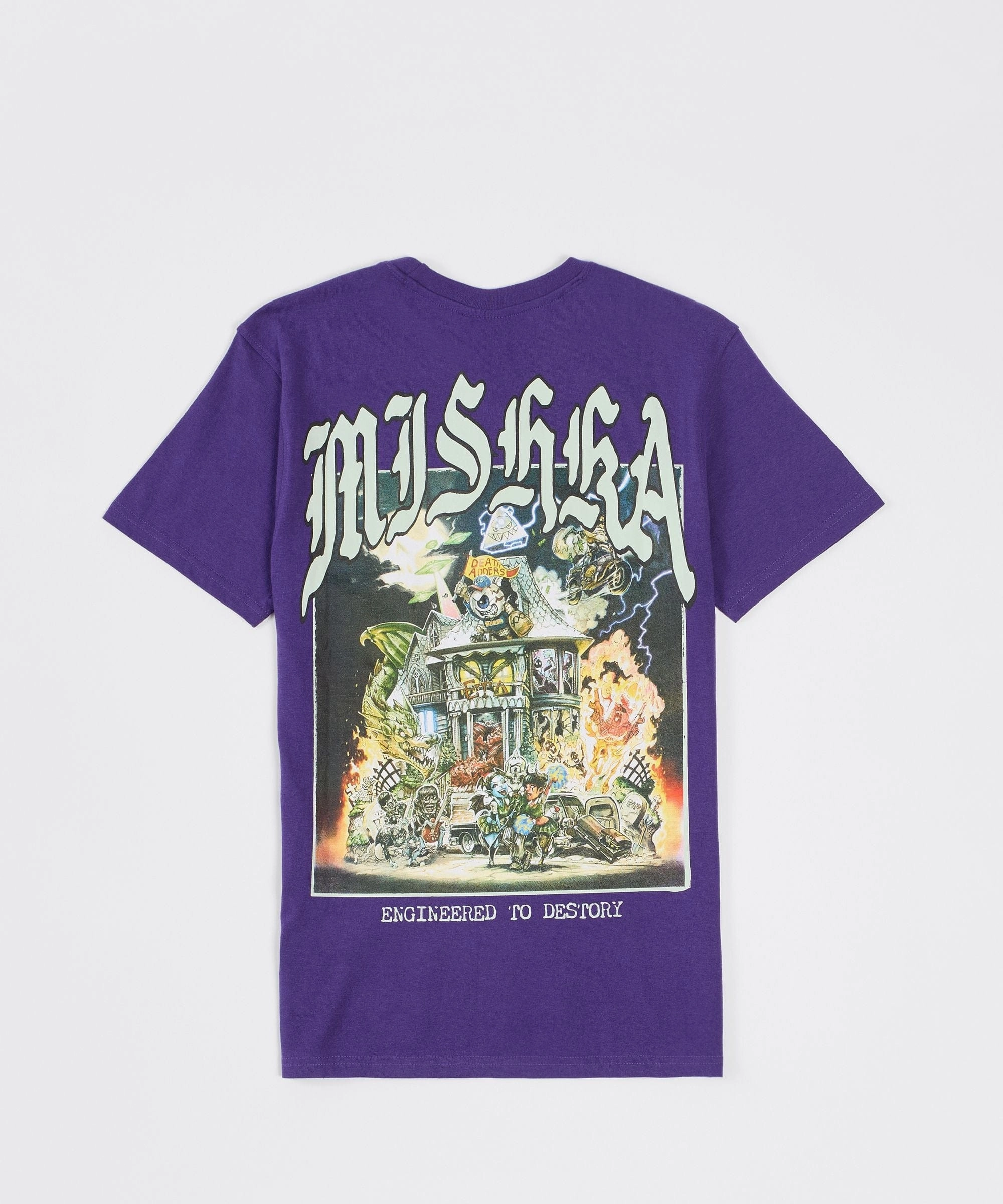 Bold Design Casual Blouse Mishka Haunted Short Sleeve Tee - Purple