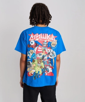 Thermal Insulation Layer Mishka Logo Keep Watch Short Sleeve Tee - Blue