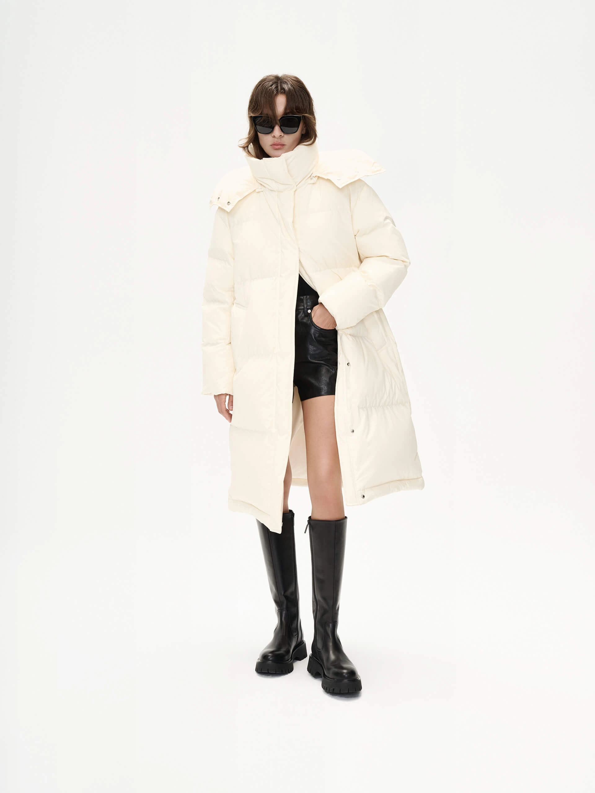 Hooded Quilted Down Coat Travel Fit Mold resistant