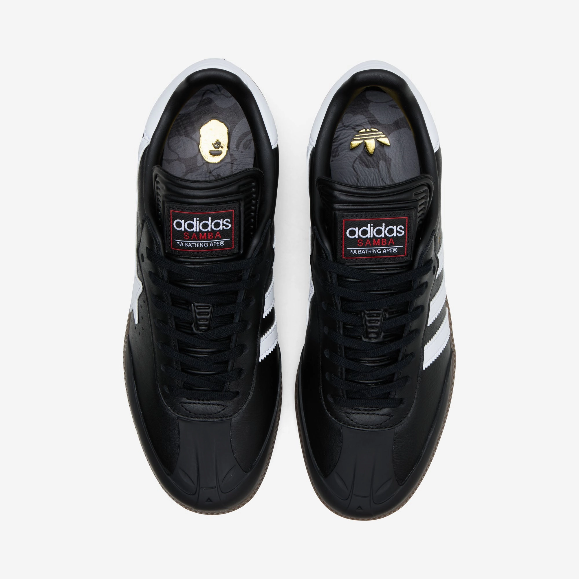 Sweat Wicking Breath Panel adidas Originals x BAPE Samba Core Black / Cloud White - Gum