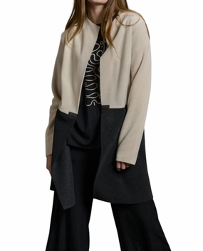 2 Color Cardigan In Sand/ Black Cold Weather Knitwear