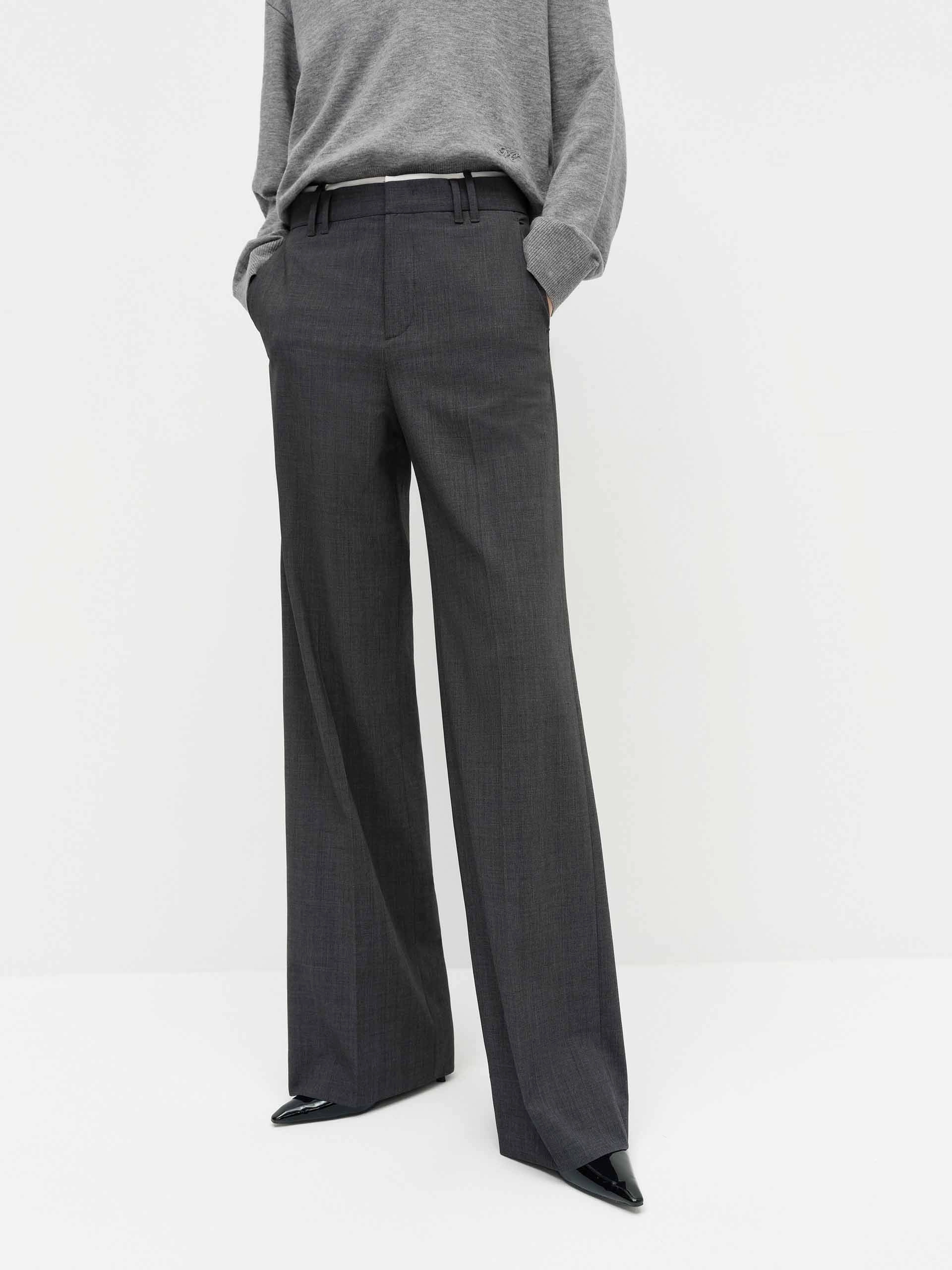 Sleek and Soft Contrast Waist Straight Pants