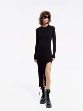 Cozy Look Side Slit Knitted Dress