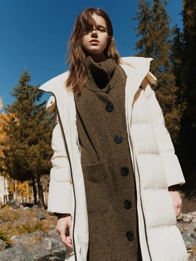 Army Style Belt Down Puffer Coat