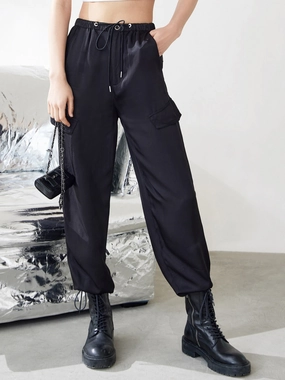 Drawstring Casual Straight Pants Abrasion Resistant Surface