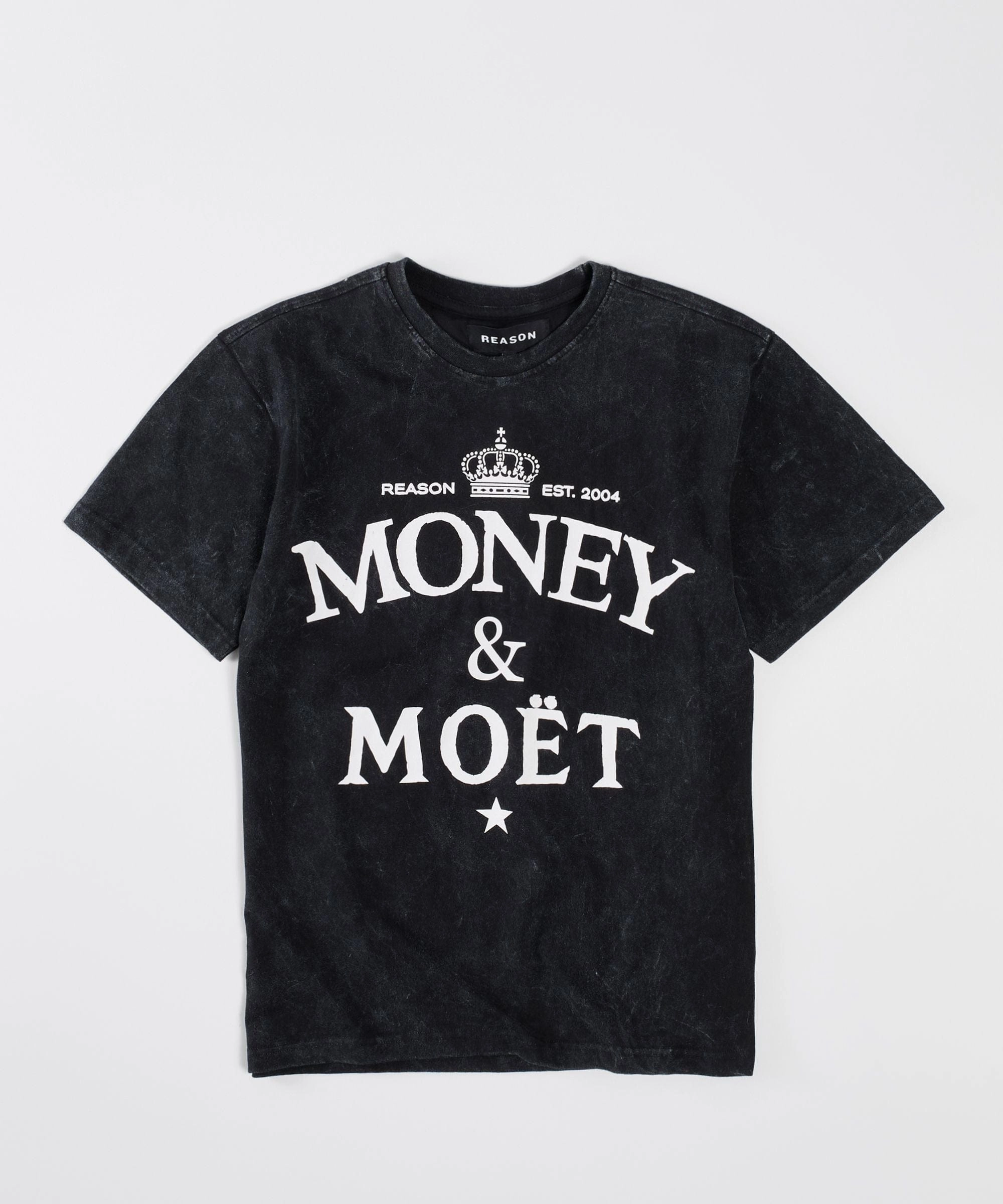 UltraFineMesh Formal Shirt Money & Moet Washed Short Sleeve Tee - Black