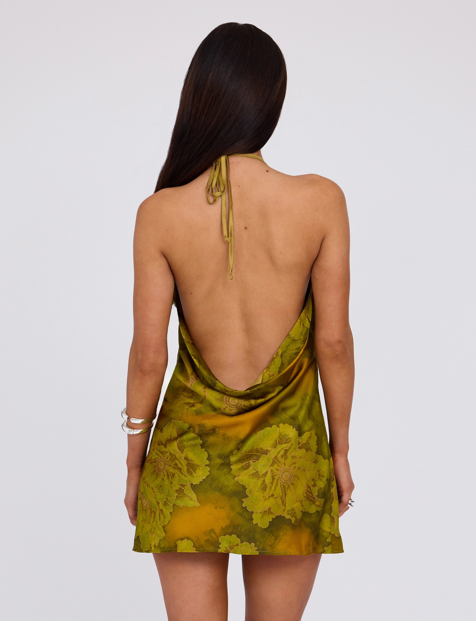 MONROE DRESS - GREEN : WATER COLOUR FLORAL Chic Direction