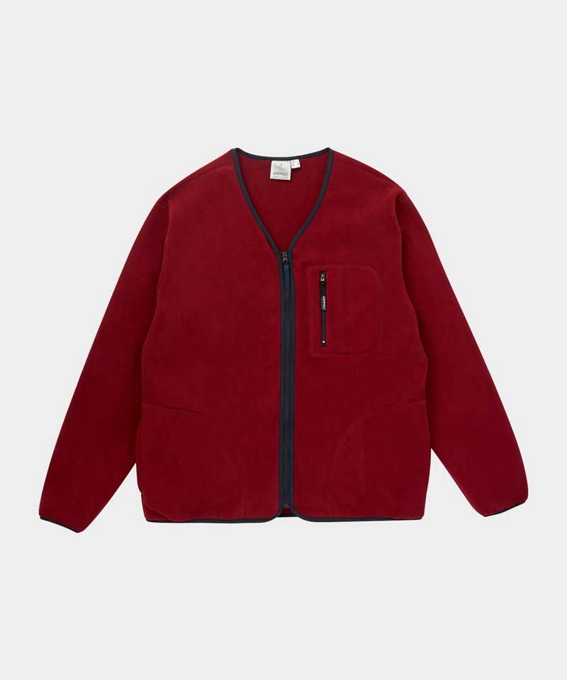 Fleece Cardigan Zip-Up Soft Fleece Lining Non Iron Fabric Tech
