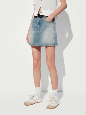 QuickReleaseFastenings Easy Comfort Classic Cotton Denim Skort