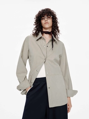 NonIrritatingSeams Faux Leather Button Jacket