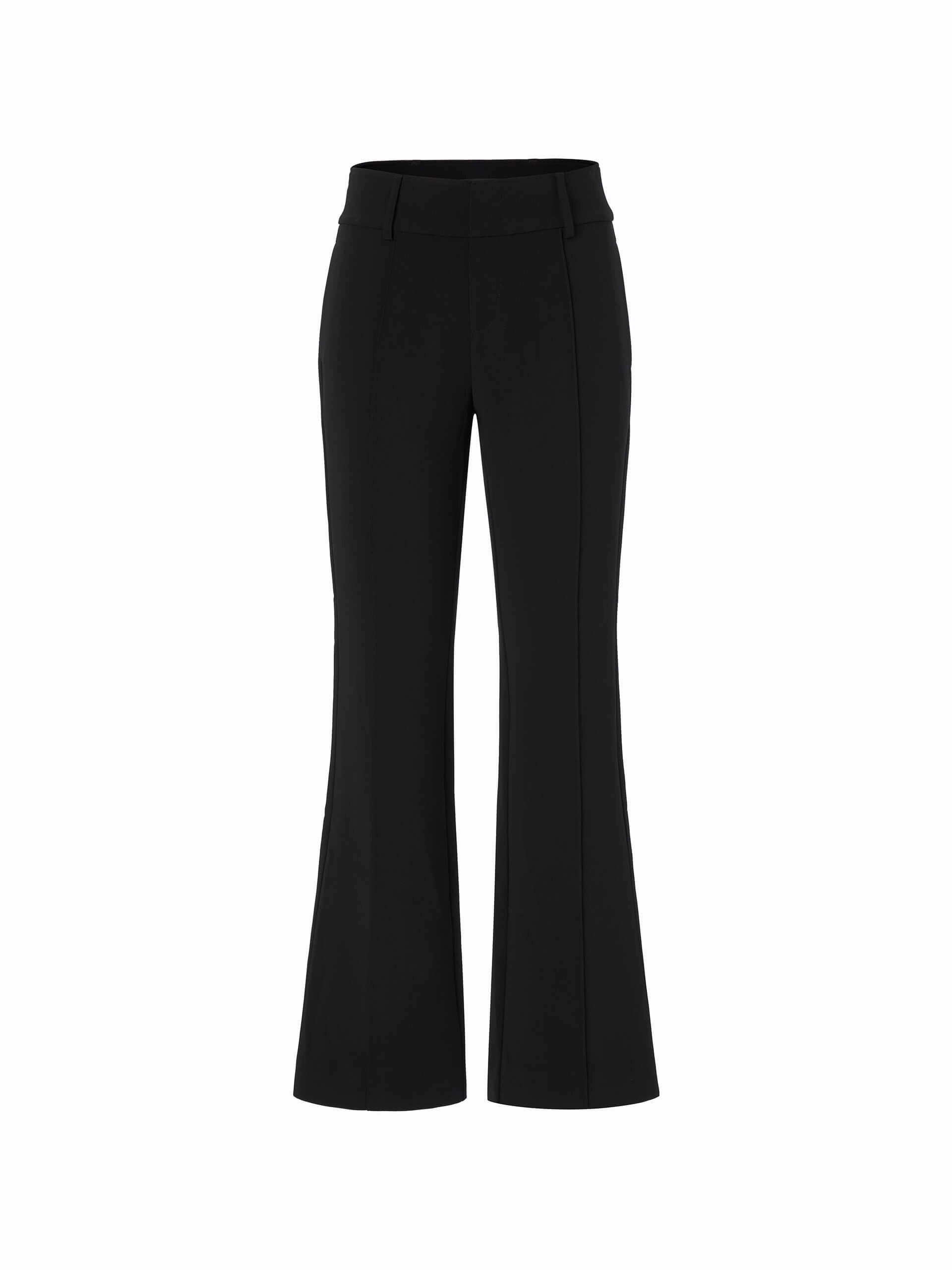 Stretch Slit Flared Trousers High Waist Daily Comfort Fit