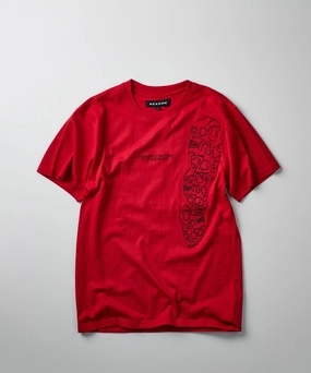 Respect Embroidered Short Sleeve Tee - Red Recycled Fiber Blend UltraSoftLining