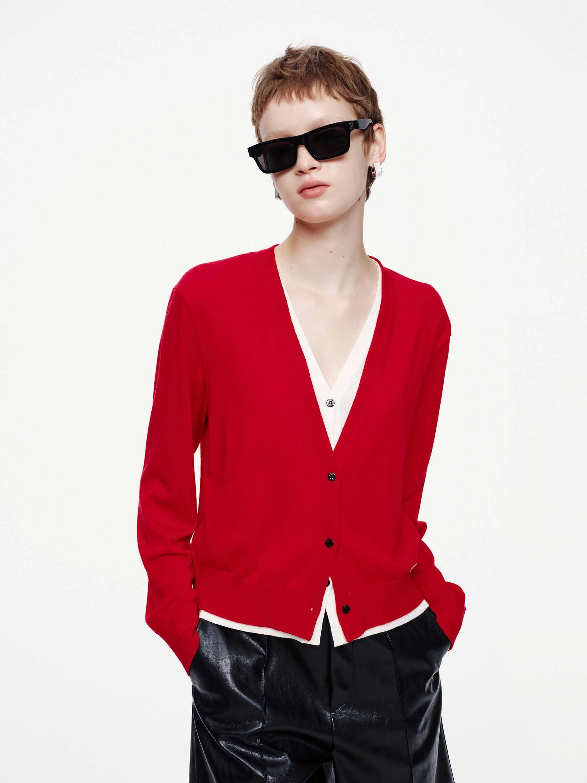 Pure Wool Layered Cardigan Modern Look MultipanelLayout