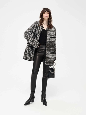 All Weather Piece Camo Print Pocket Detail Tweed Coat