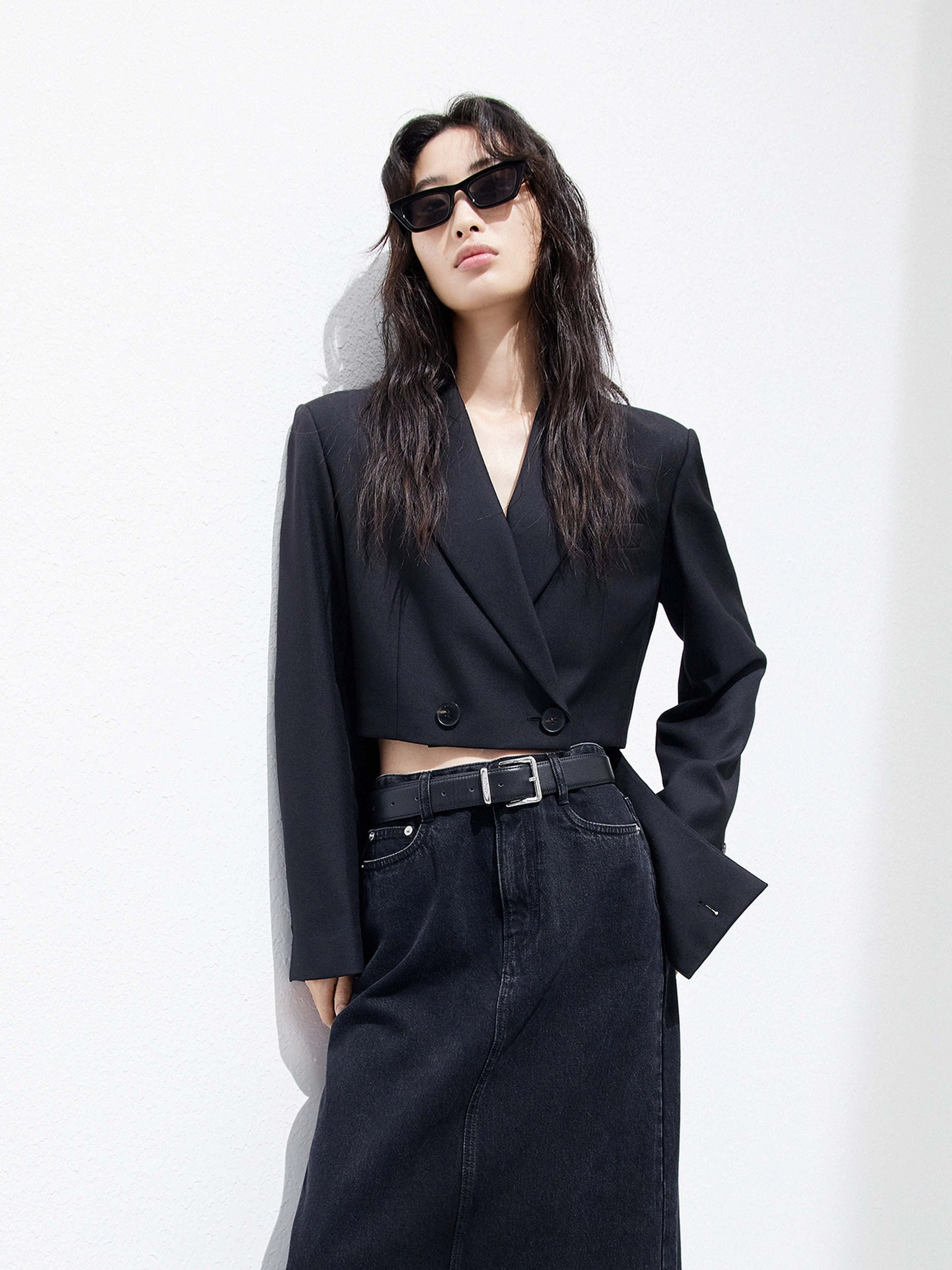 Deconstructed Hem Blazer Mid Season Wear