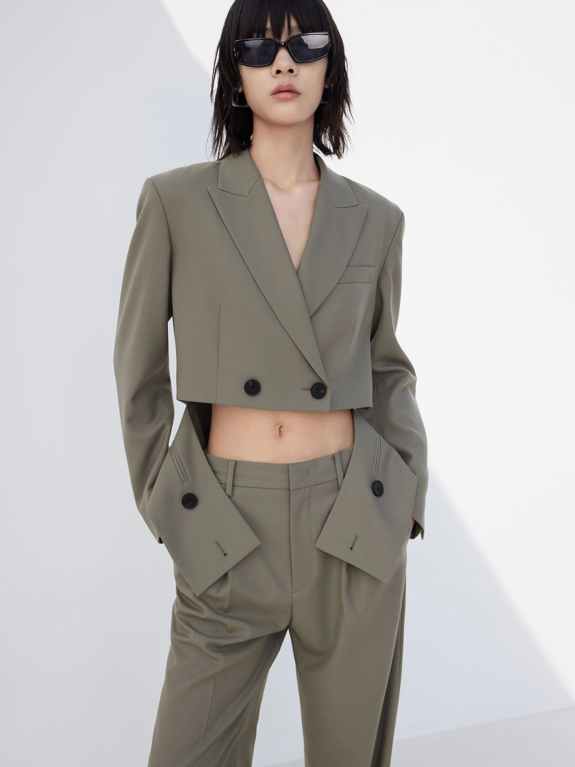 RubberizedTrim Deconstructed Hem Blazer