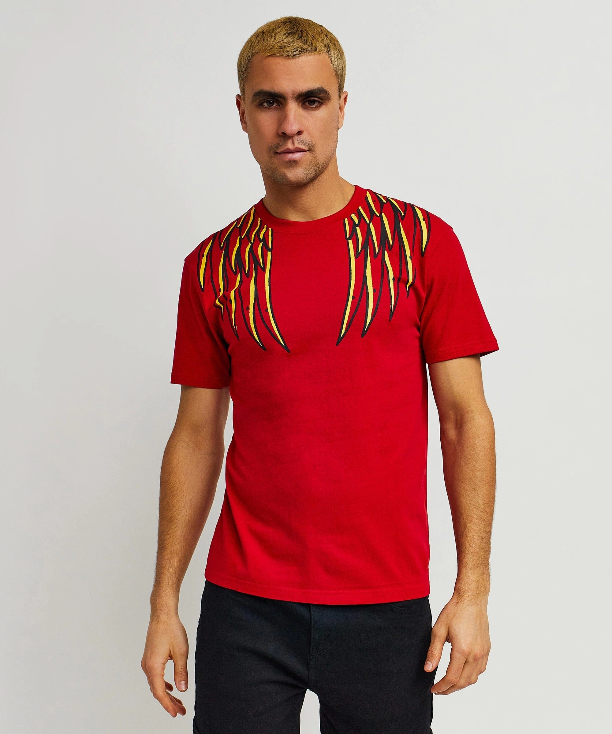 Summer Dress AbrasionResistant Phoenix Short Sleeve Graphic Print Tee - Red