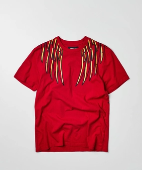 Breathable Mesh Insert Phoenix Short Sleeve Graphic Print Tee - Red