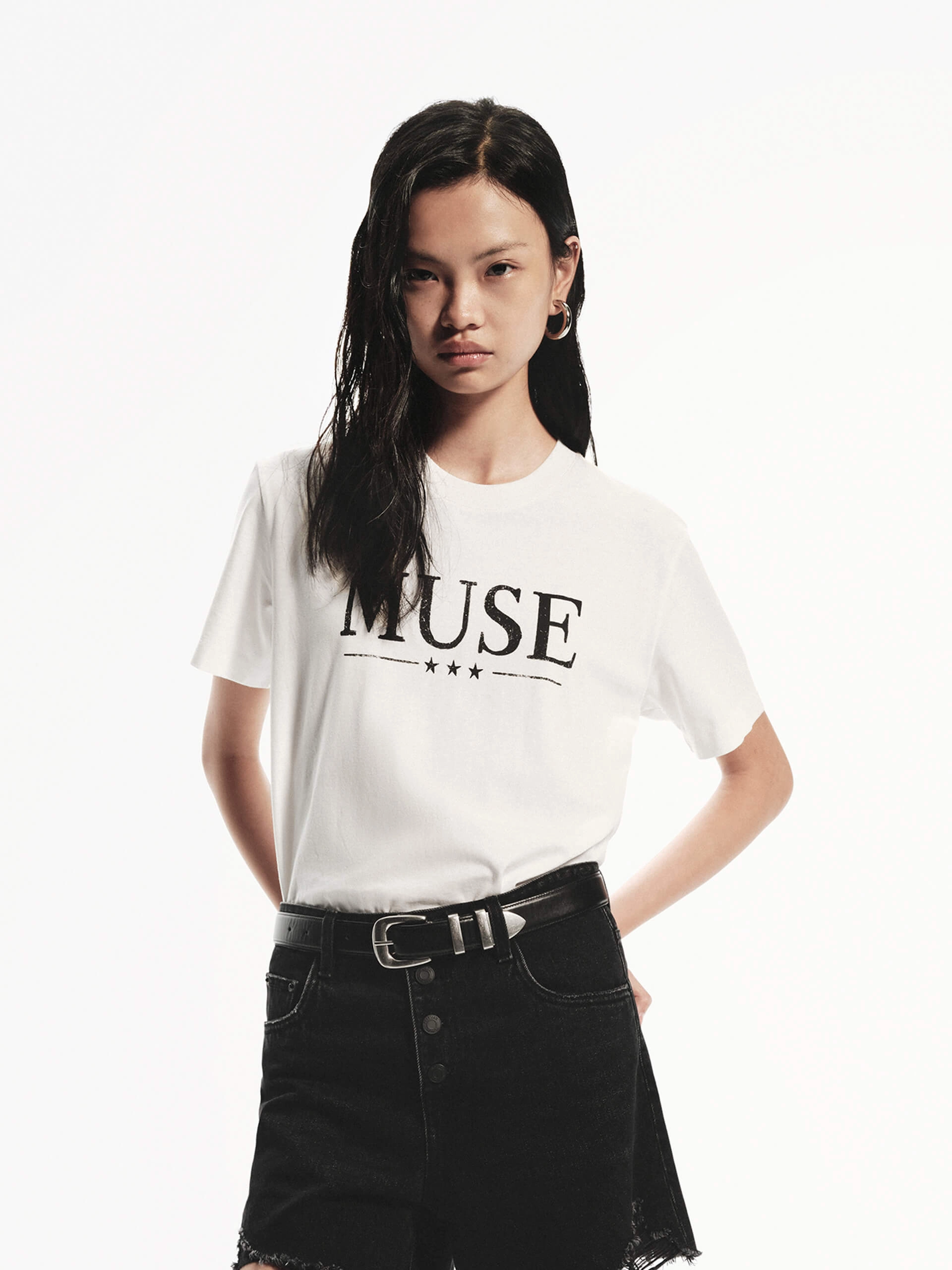 MUSE Print Cotton T-shirt Comfortable And Versatile Summer Wardrobe