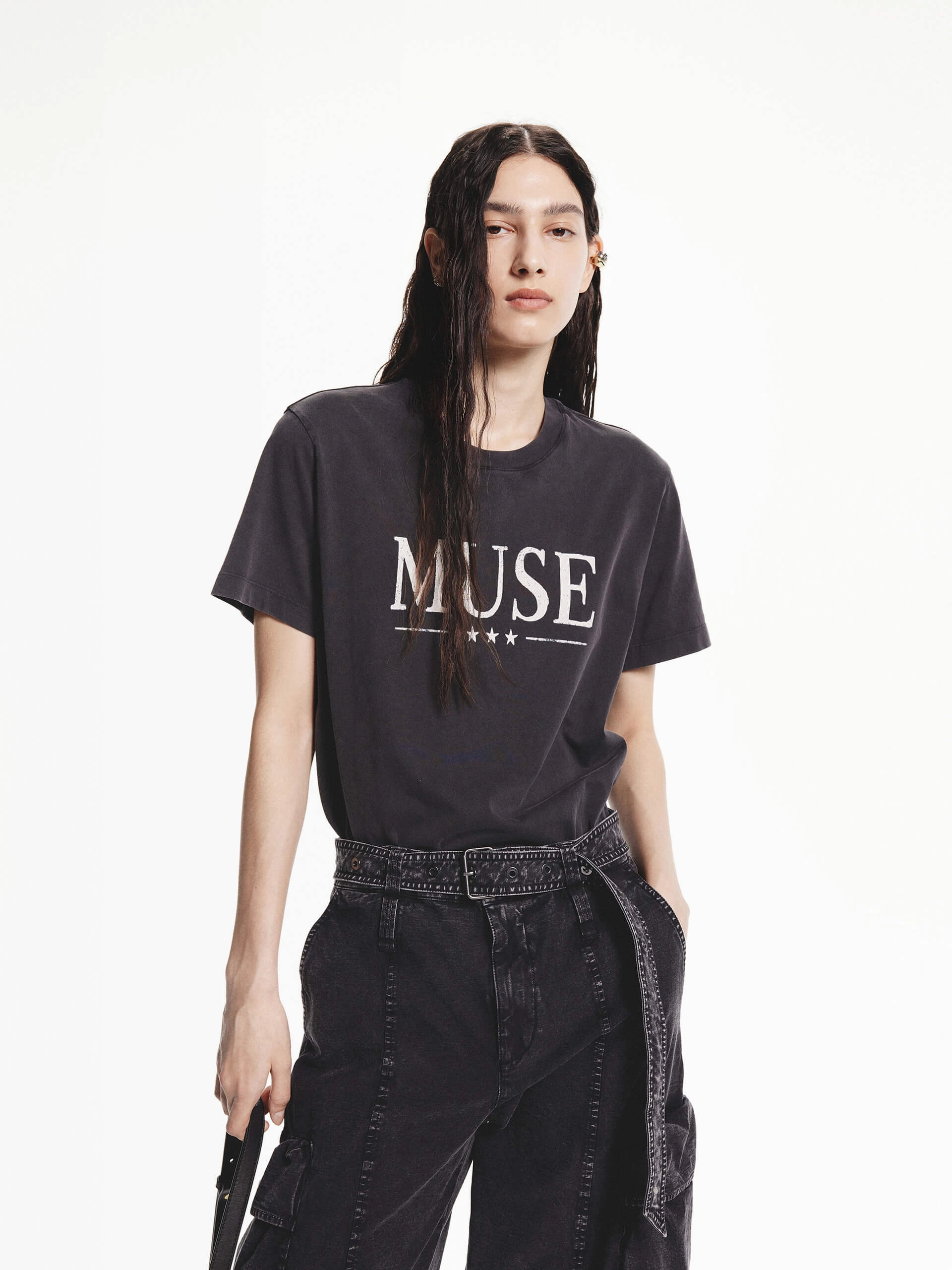 MUSE Print Cotton T-shirt Classic Comfort Casual Statement