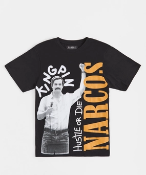 Narcos Short Sleeve Tee - Black Non Restrictive Armhole Cut