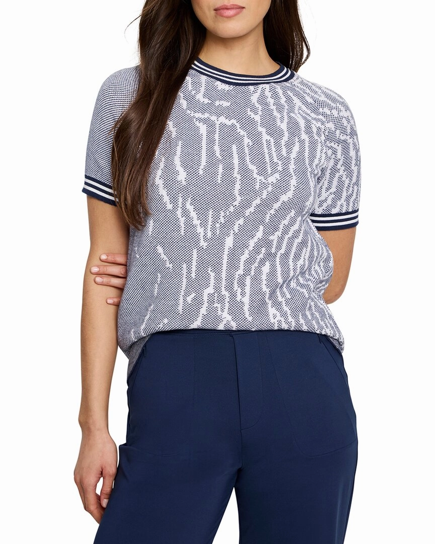 NIC ZOE Demi Jacquard Sweater T-Shirt Seamless Construction Design