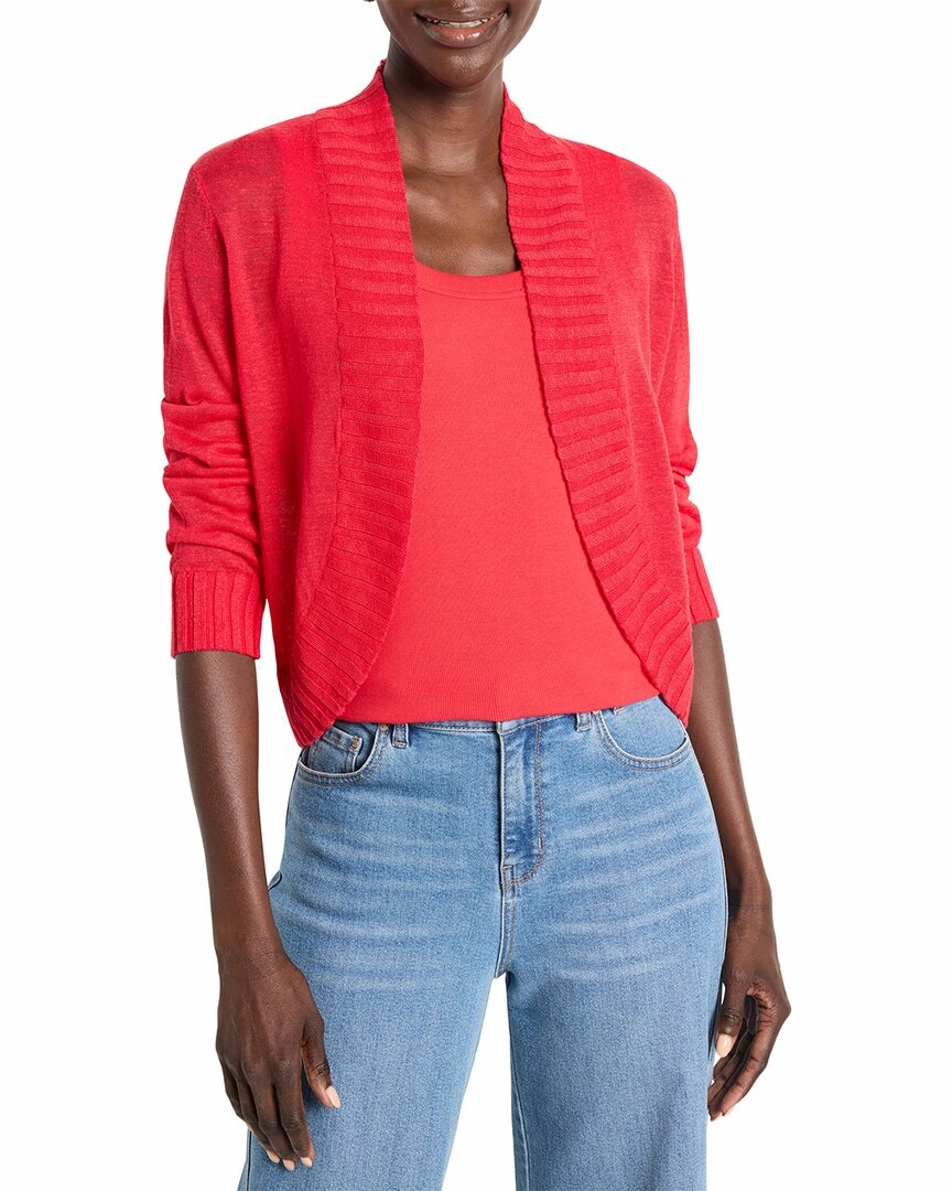 NIC ZOE Linen-Blend Bolero Cardigan Knitted Design Snug & Stylish