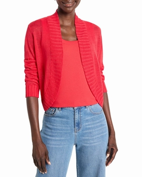 Cozy Fleece Timeless Style NIC ZOE Linen-Blend Bolero Cardigan