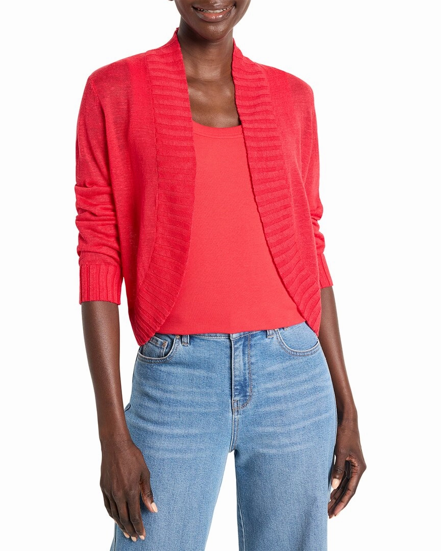 Cozy Fleece Timeless Style NIC ZOE Linen-Blend Bolero Cardigan