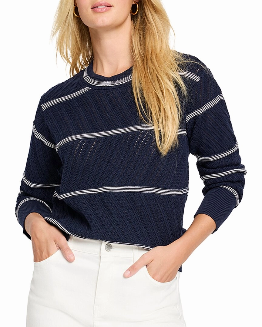 NIC ZOE Pointelle Stripe Sweater Quick Wear