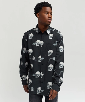 Nightvision Allover Print Viscose Woven Long Sleeve Shirt Sleeveless Tee Flexible Waistband Adaptation