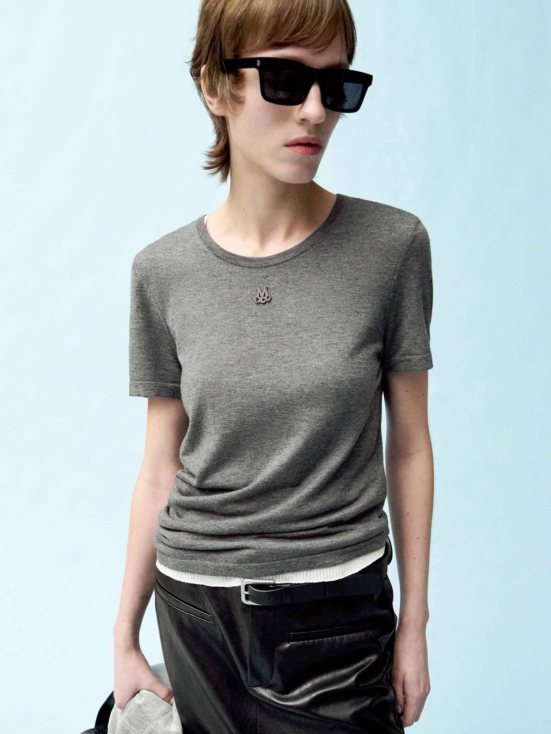 OversizedSilhouette Asymmetric Hem Soft Top
