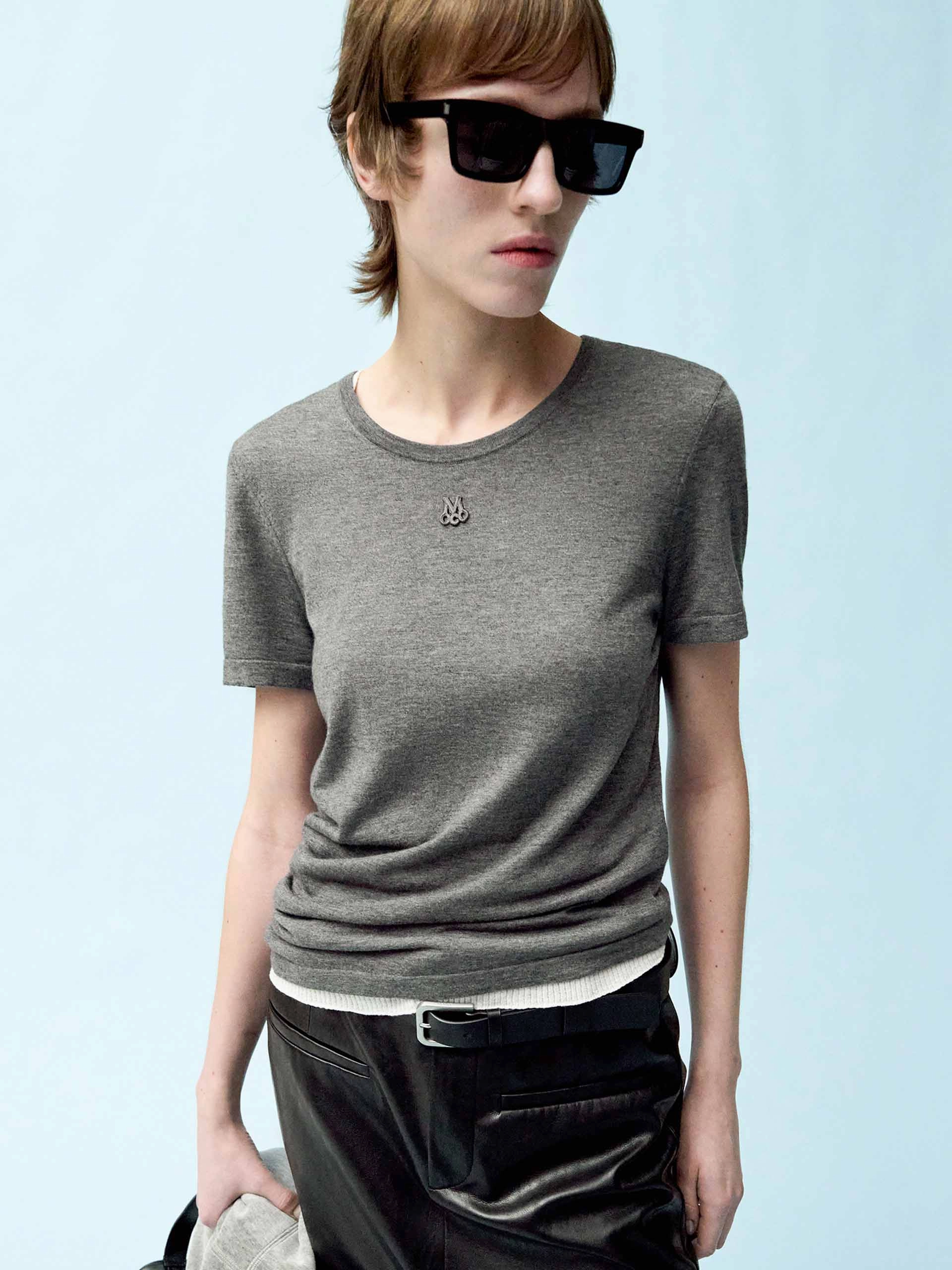 Light Reflective Printing Asymmetric Hem Soft Top