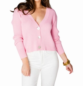 Stretch Knit Resilient Stretch Fabric Noah Ribbed Sweater In Pink