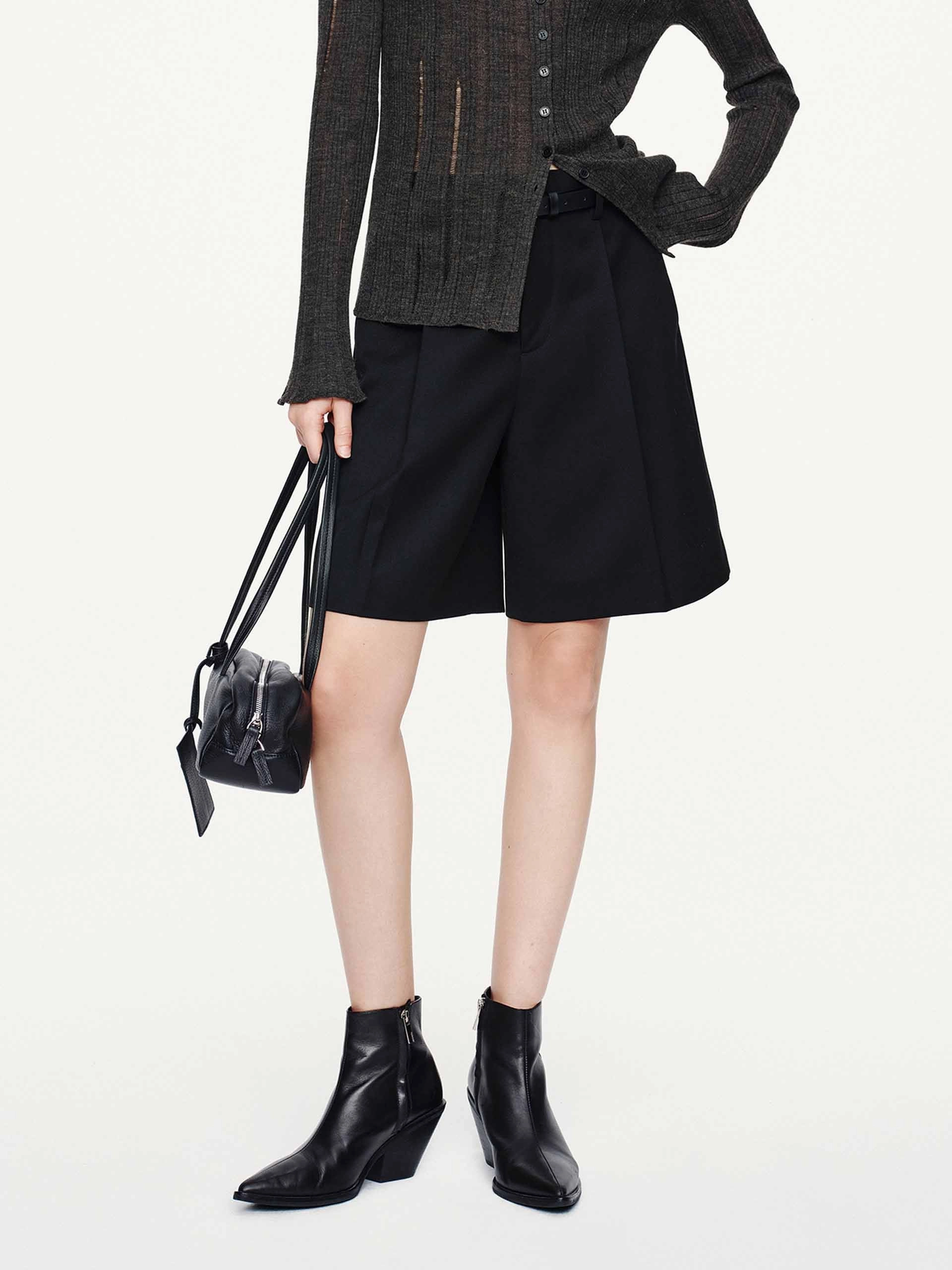 With Belt Pleated Shorts Active Fit All Use