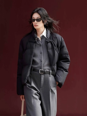 Cheongsam Buckle Down Jacket Style Staple Elastic cuffs