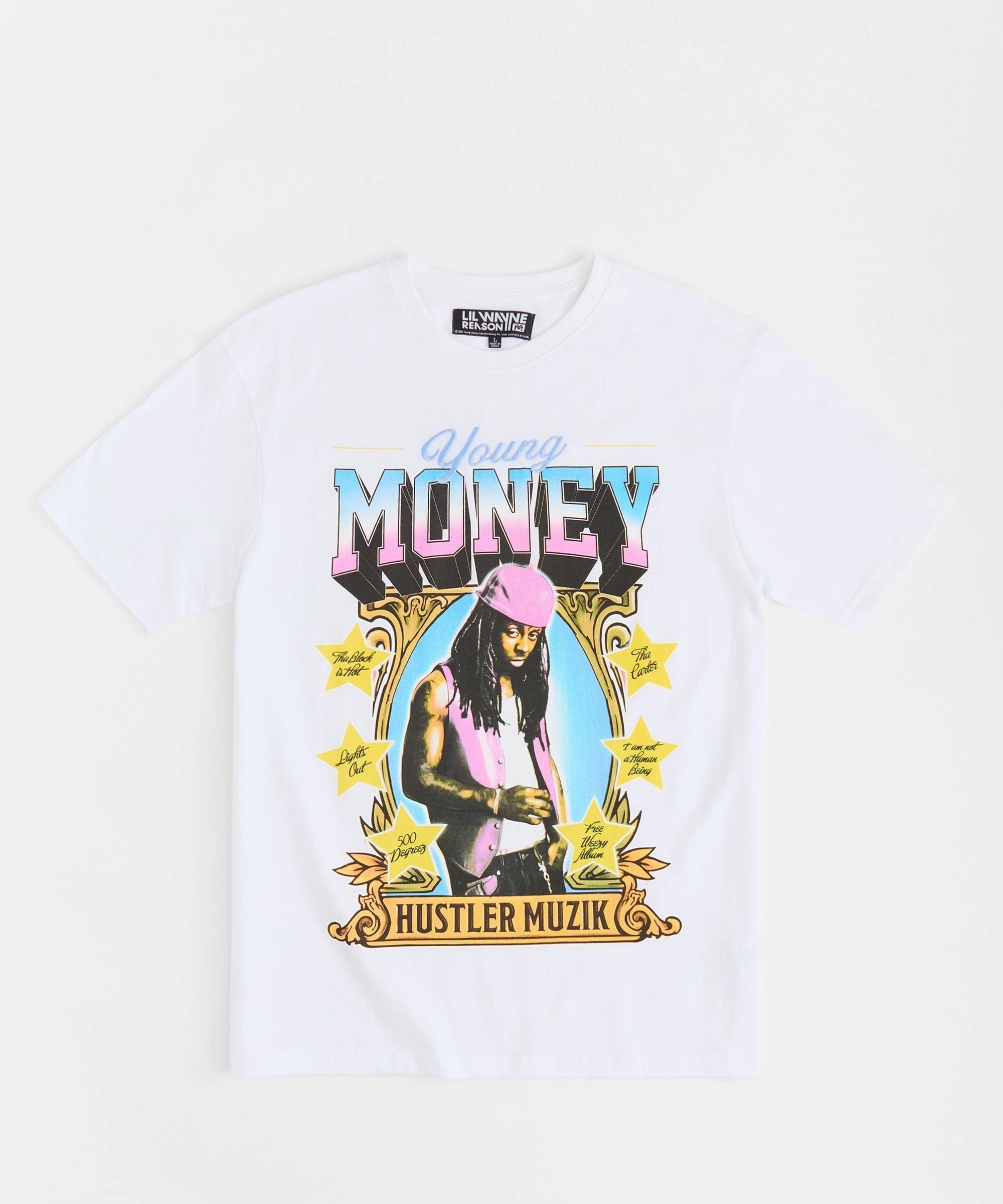 Lil Wayne Hustler Muzik Short Sleeve Tee - White Office Look