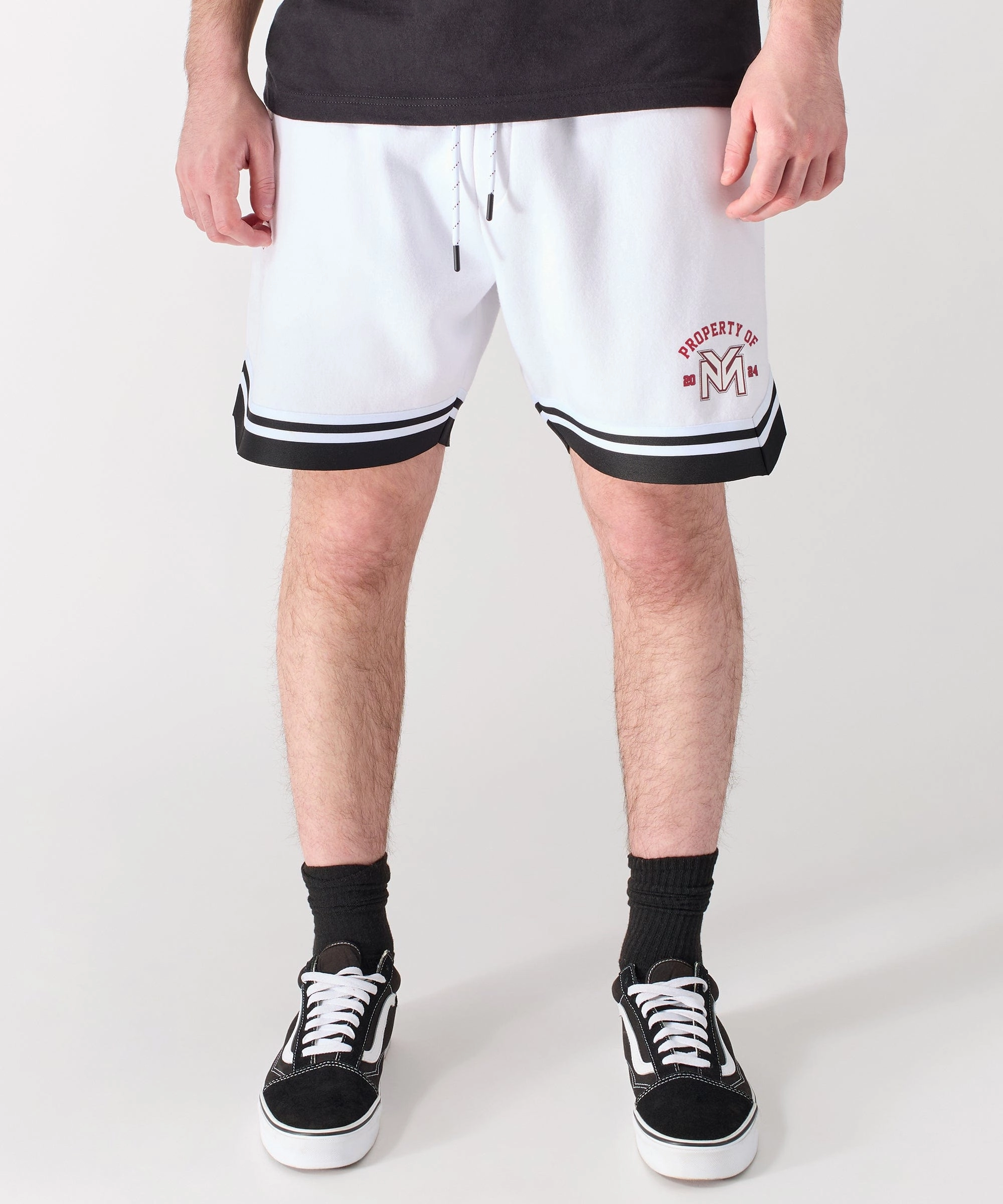 Classic Crewneck Design Lil Wayne Property Of Basketball Shorts - White
