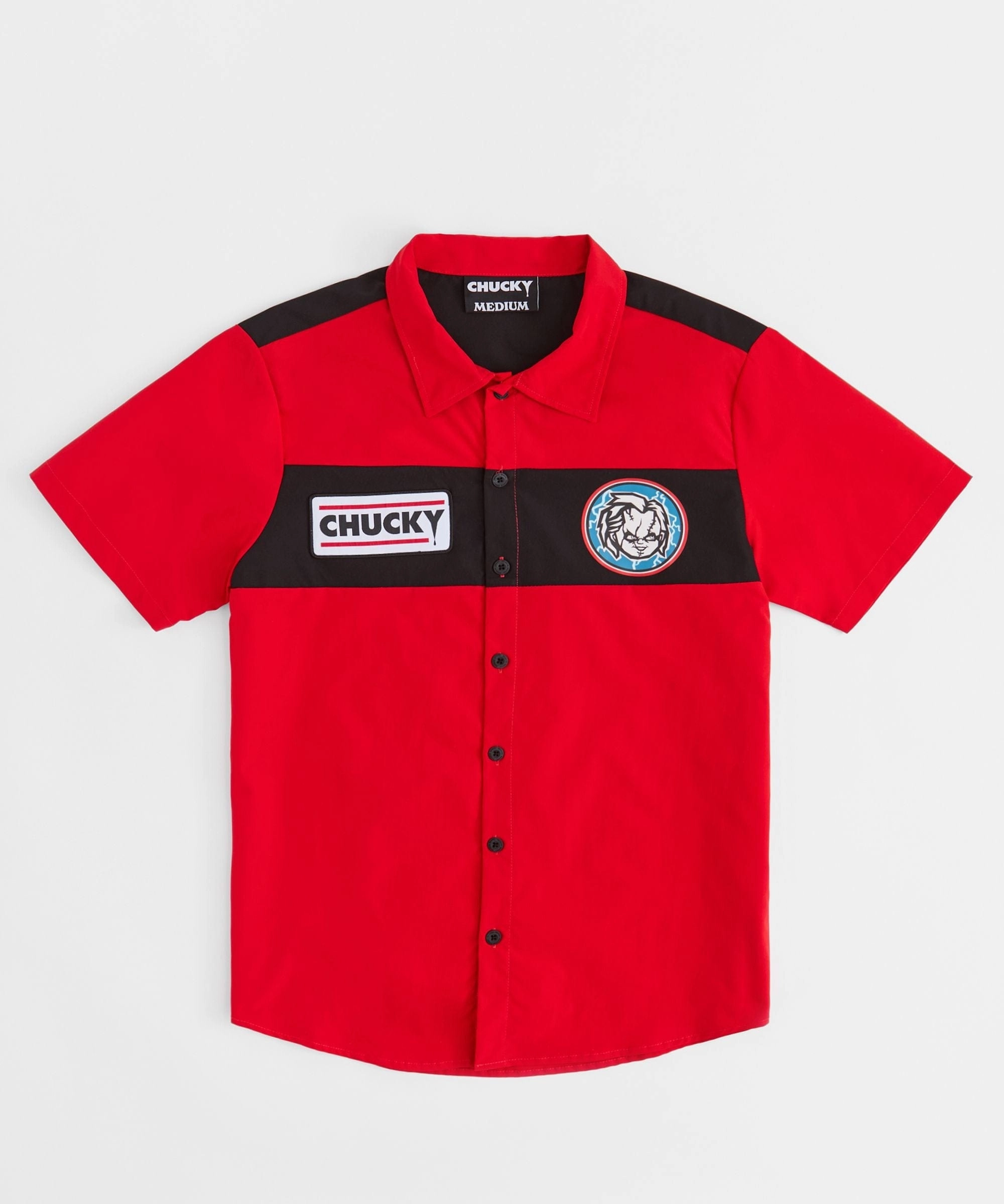 Chucky Mechanics Short Sleeve Shirt - Red Flexible Knit Abrasion Resistant Surface