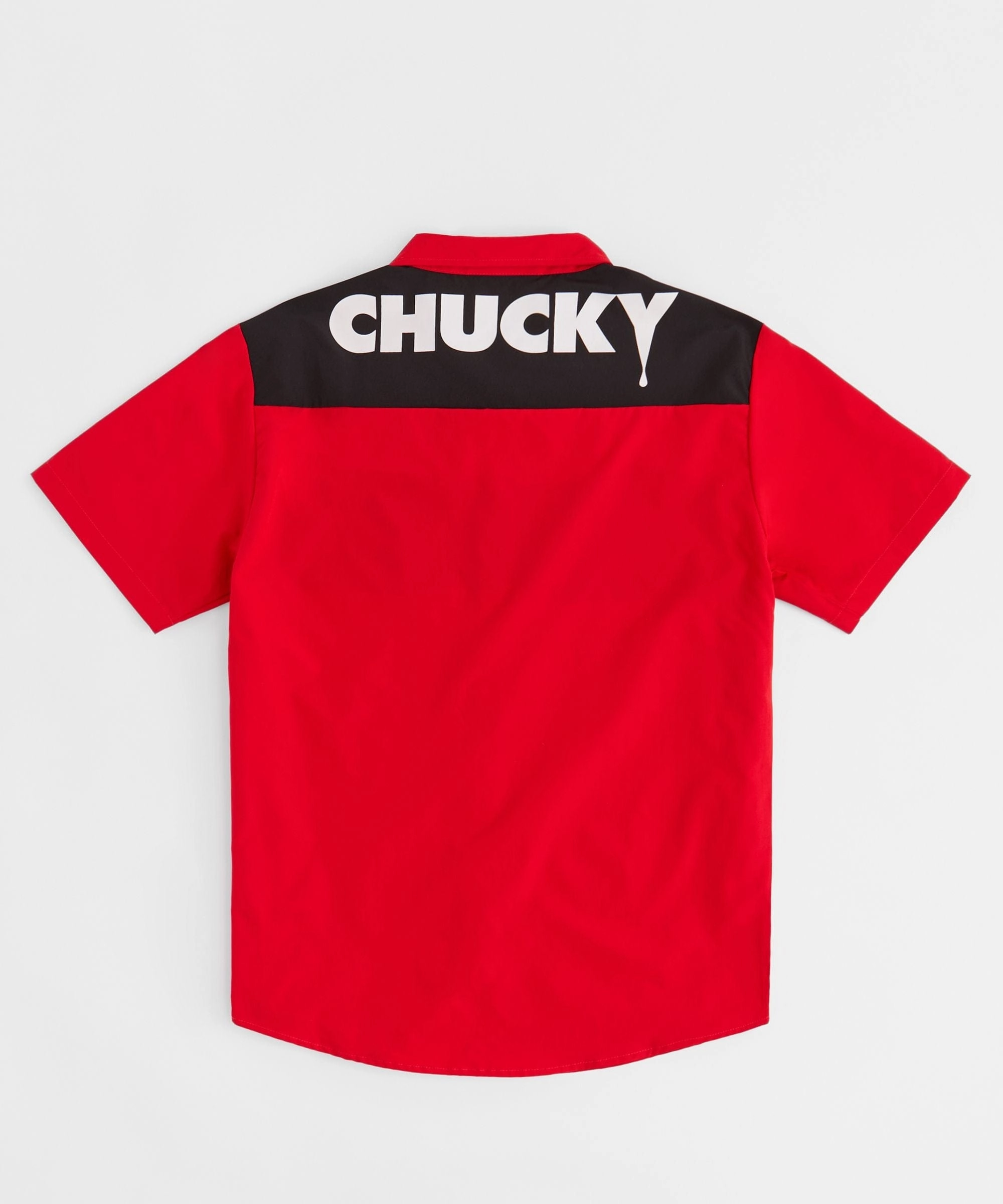 Chucky Mechanics Short Sleeve Shirt - Red Natural Fiber Blend
