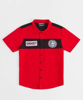 Chucky Mechanics Short Sleeve Shirt - Red Flexible Knit Abrasion Resistant Surface