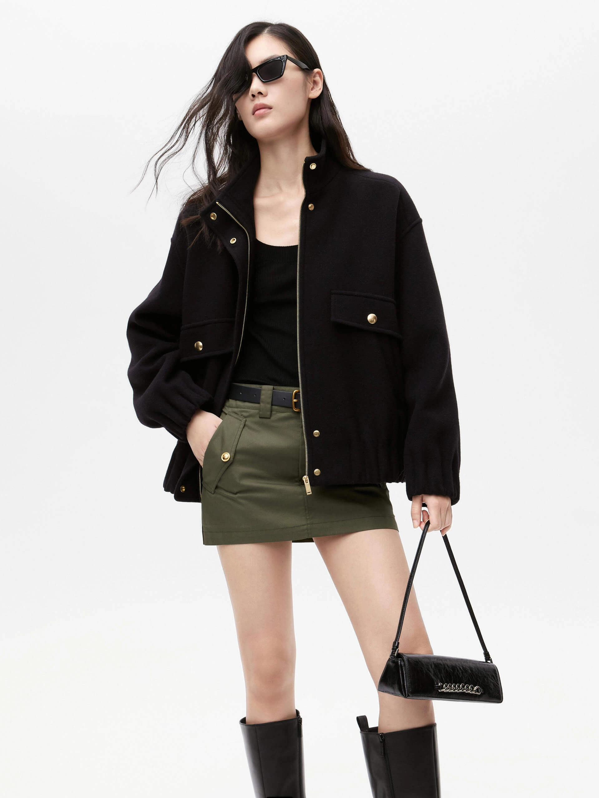 Wool Blend Zipper Jacket Advanced Layering System Abrasion Proof Edging