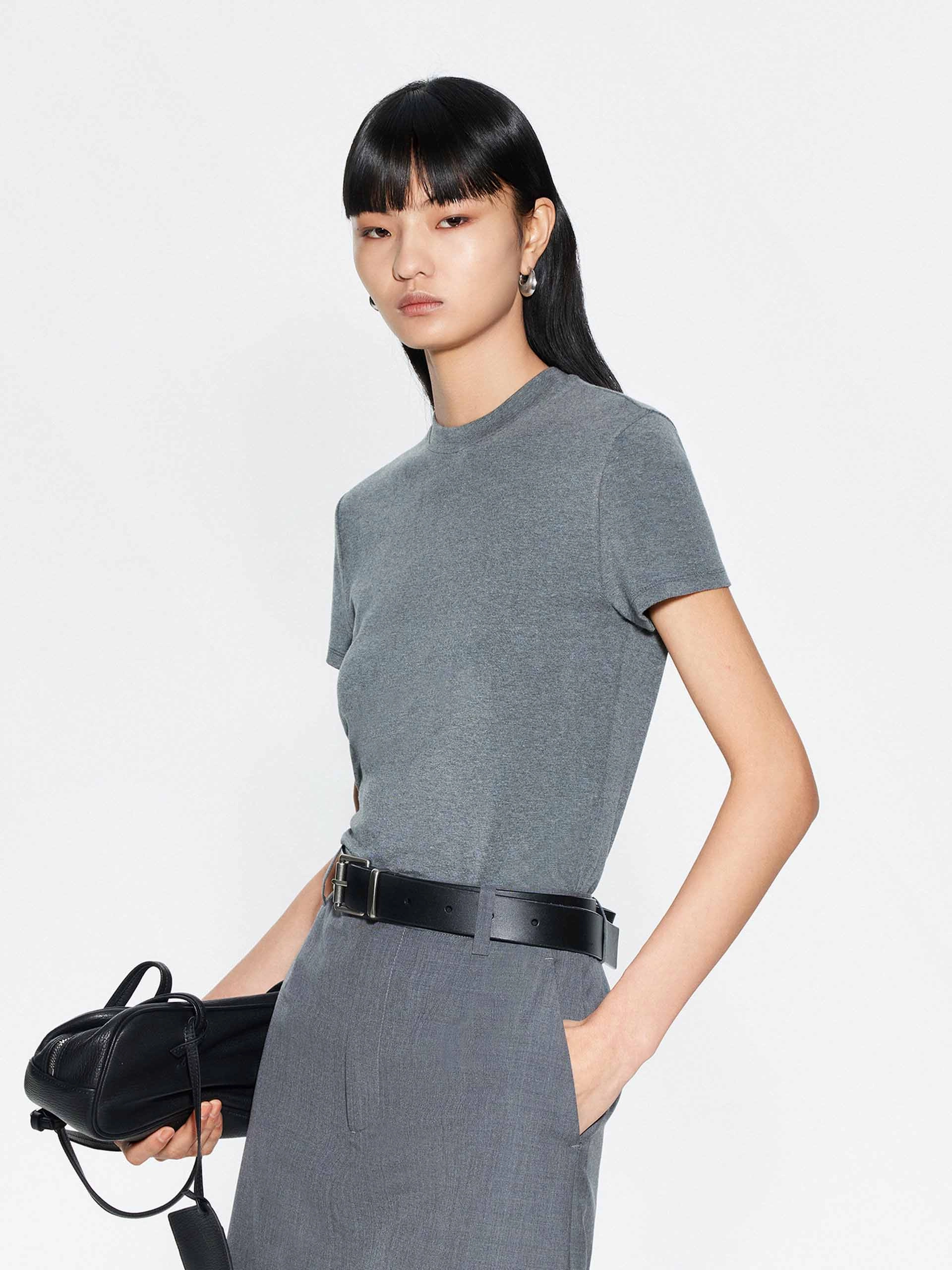 Pure Color Slim Fit T-shirt Unisex versatility