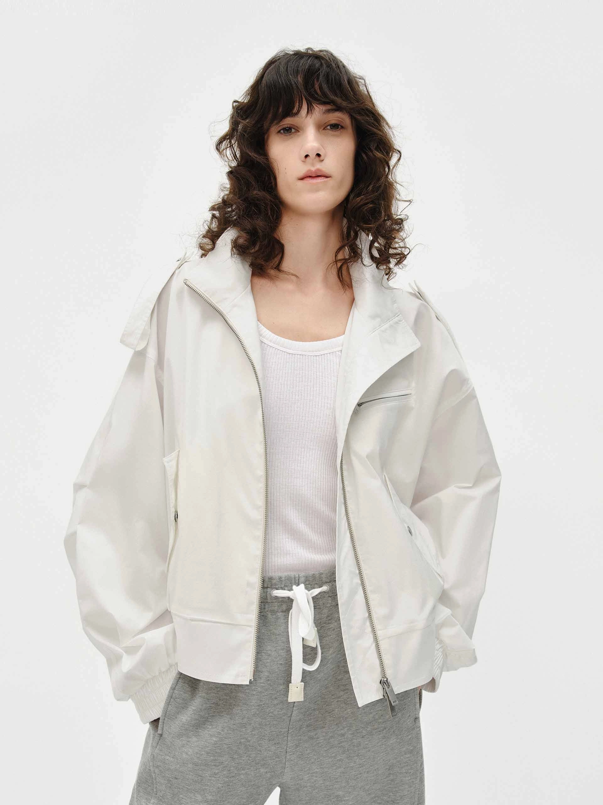 Lightweight Construction Casual Outdoor Look Cotton Blend Regular Jacket