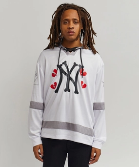 NY Crossbone Hockey Jersey Double Stitched Hem DualLayer Weave