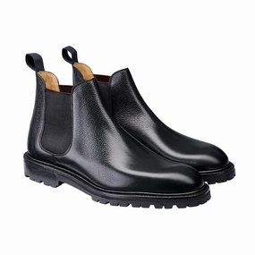 Comfortable Upper Leather Material Chelsea 11 Black Scotch Grain