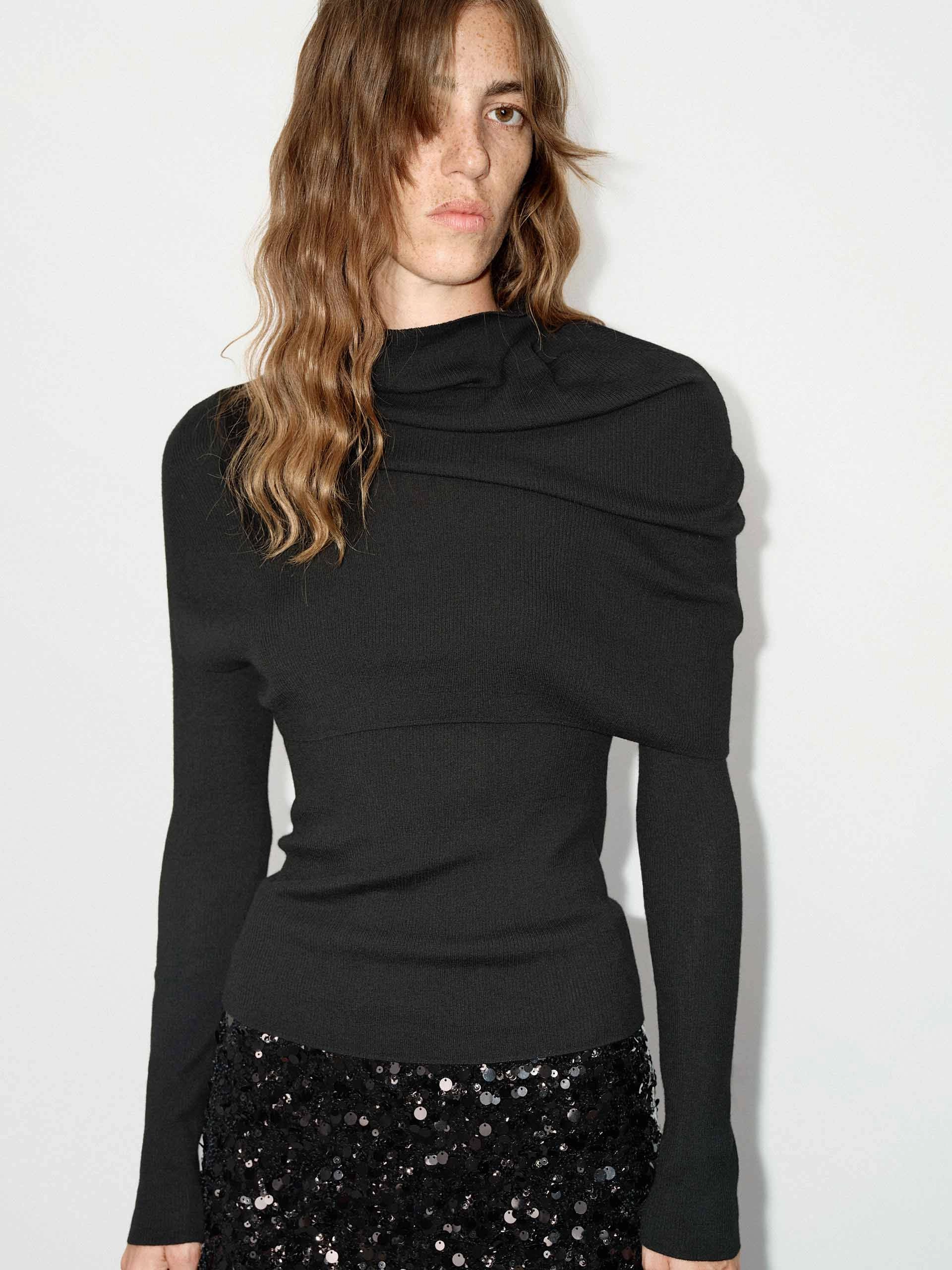 Wool Knitted Top Set VentilatedBackPanel RibbedCuff