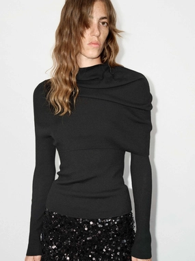 Wool Knitted Top Set VentilatedBackPanel RibbedCuff