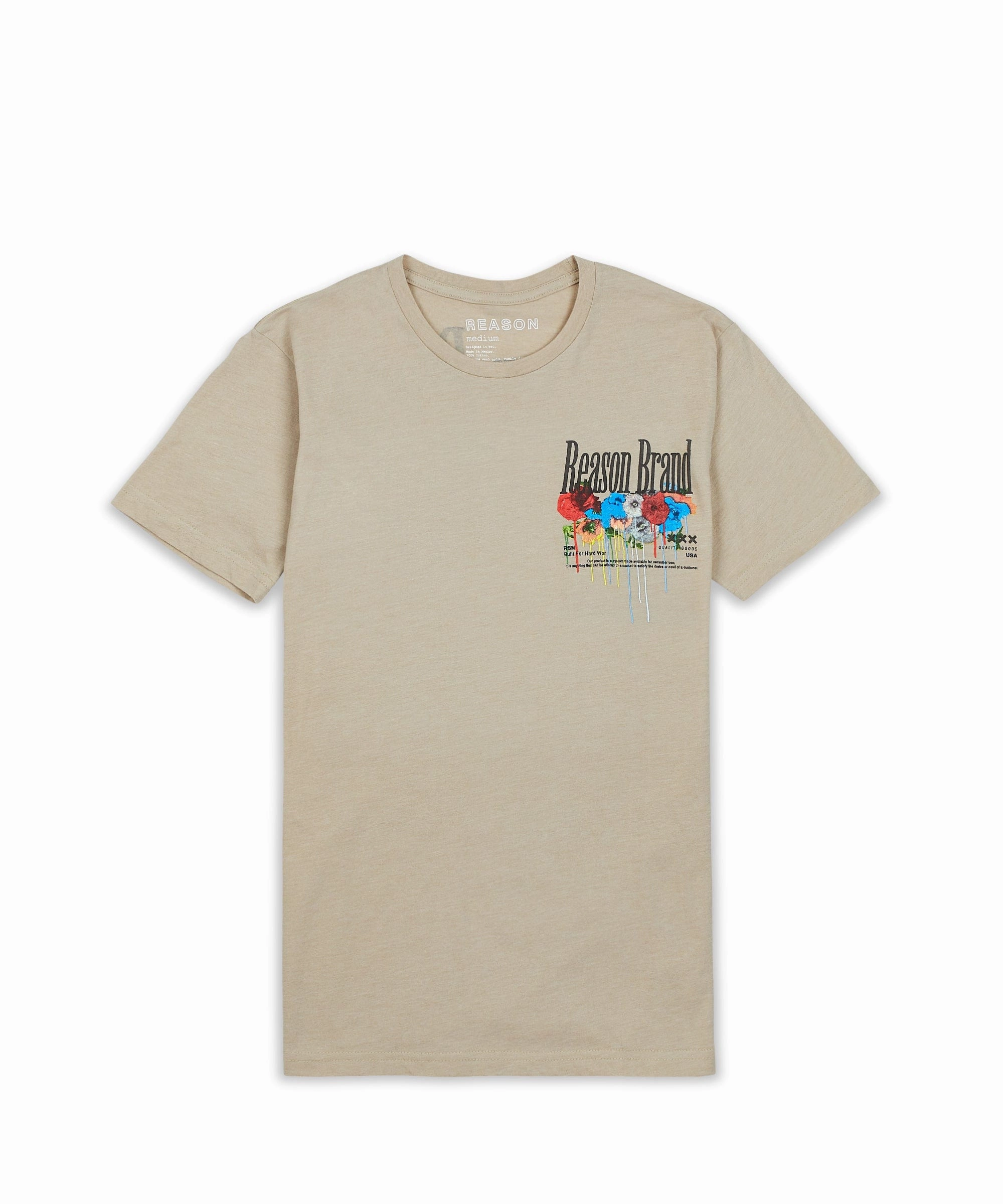 Adaptive Waistband Non Restrictive Collar King Of Kings Back Print Blessed Short Sleeve Tee - Khaki