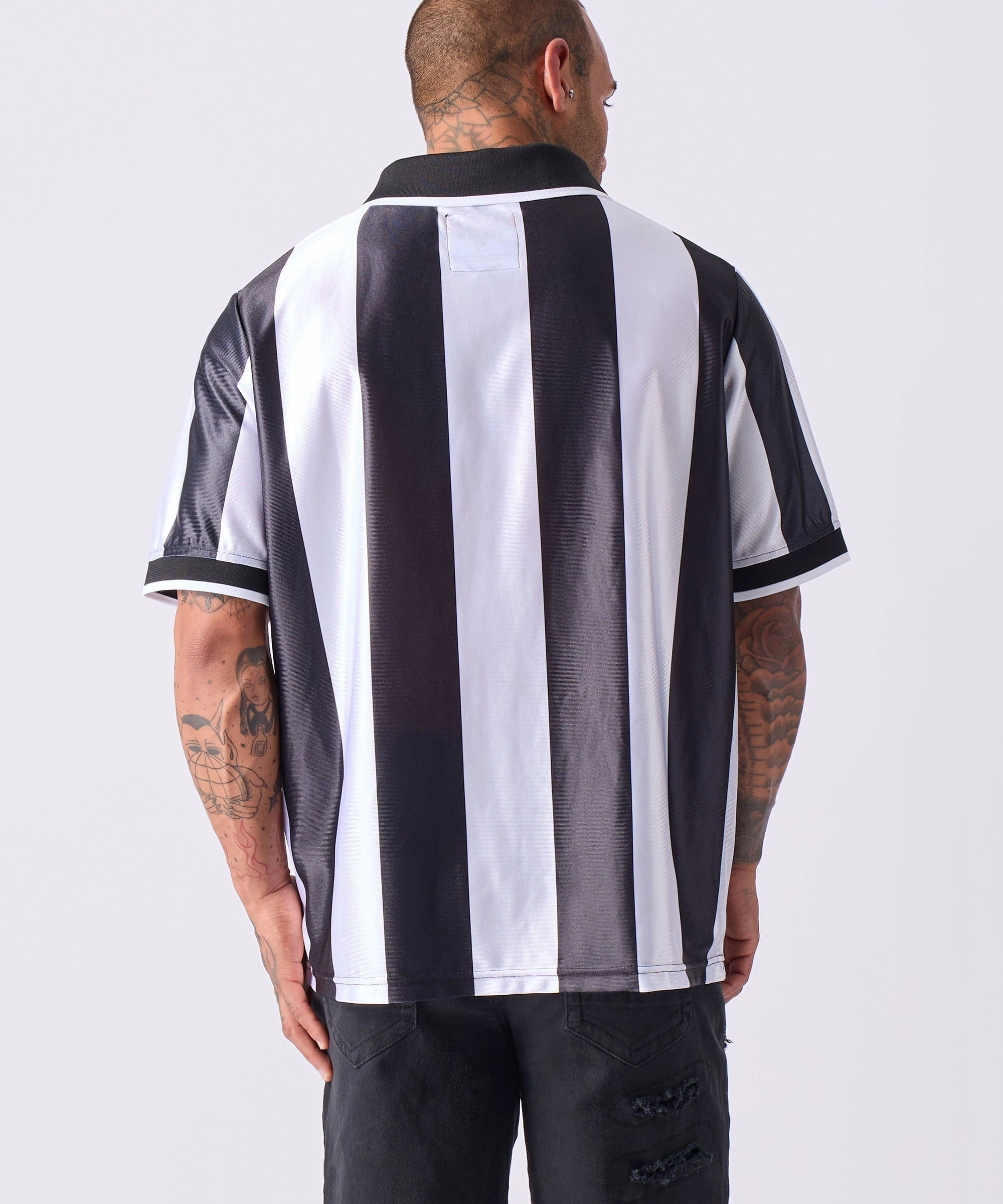 Warm Hoodie Petal Sleeve Architecture Scarface Soccer Jersey - Black&White